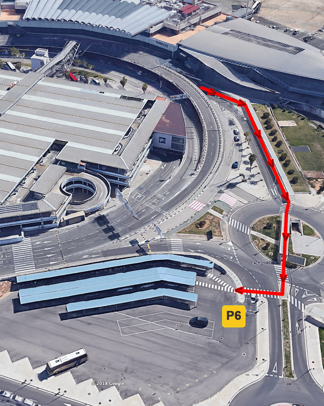Zona de recogida de clientes en el aeropuerto de Valencia